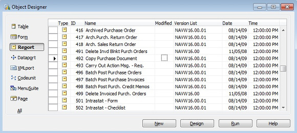 Microsoft Dynamics NAV - Object Designer - Report 492 Copy Purchase Document